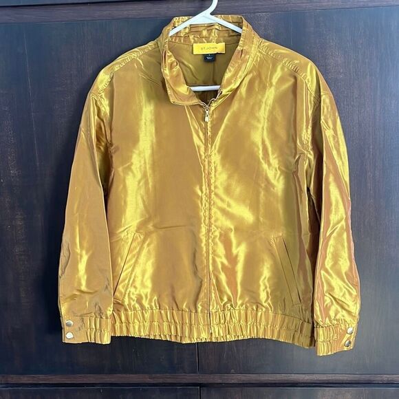 St John Gold Zip Front Jacket Size Small - Picture 1 of 5